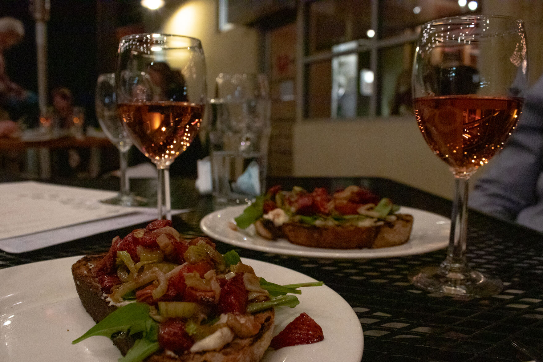 Strawberry toast and Rose at Heirloom's Wine Tasting